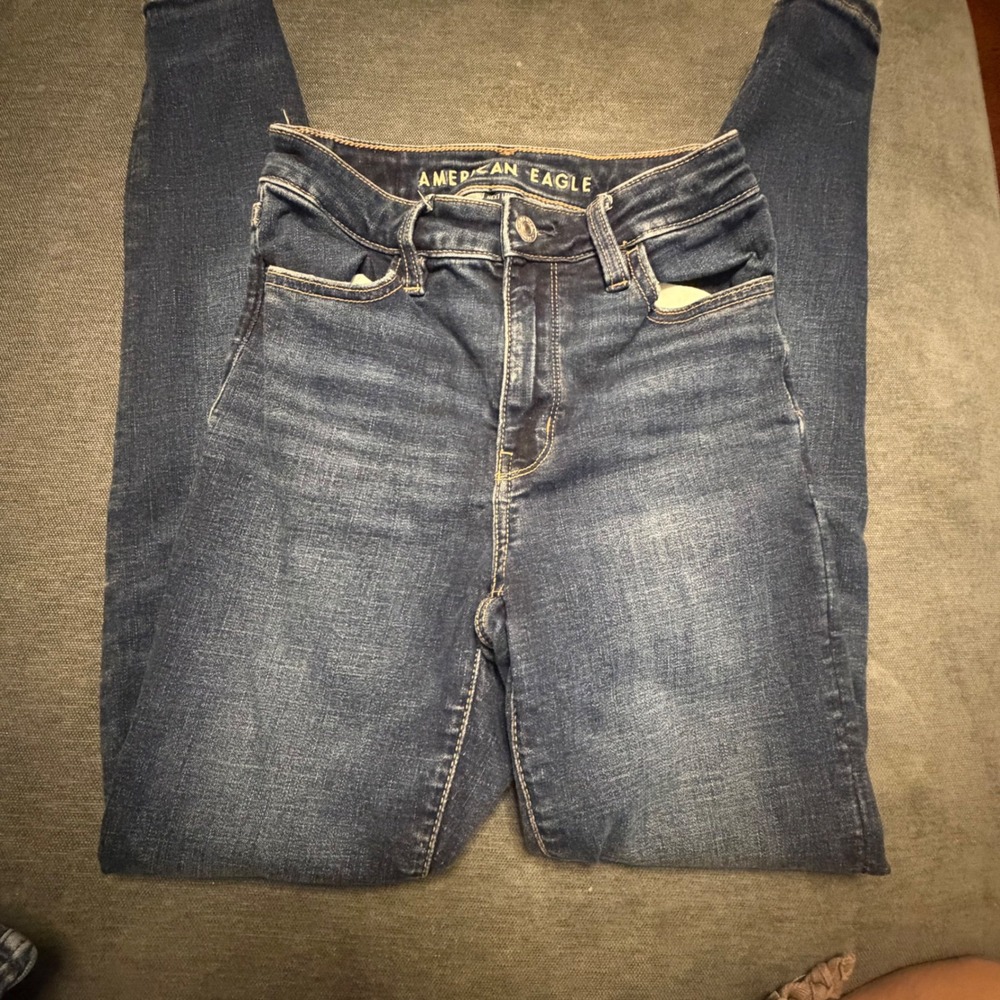 American Eagle Super High-Rise Ne(x)t Level Stretch Jegging Dark Wash Size 00